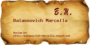 Balassovich Marcella névjegykártya